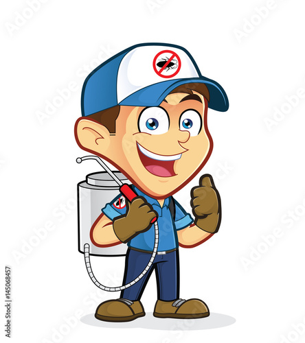 Exterminator or pest control giving thumbs up