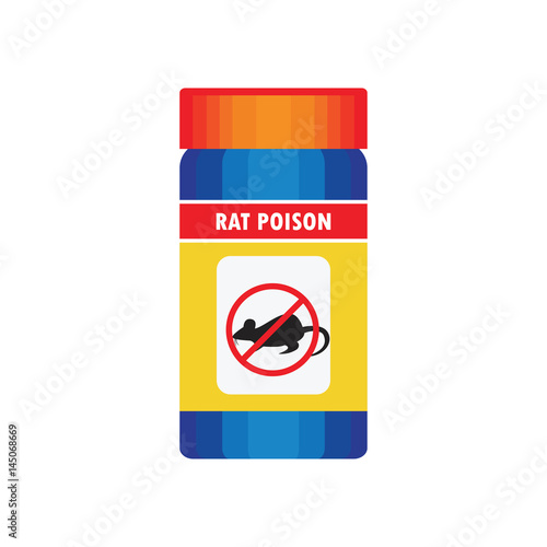 rat killer poison liquid in the bottle concept. vector illustration