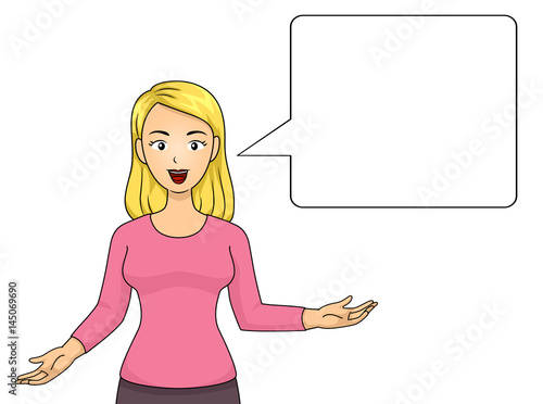 Girl Mom Blank Speech Bubble