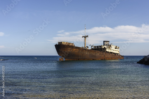 Rusted ship in industrial area on Lanzarote, Canary Islands, Spain © CA Irene Lorenz