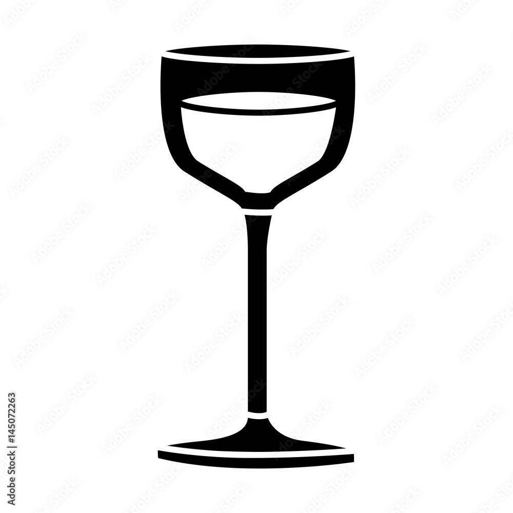 Obraz premium black silhouette of glass cup vector illustration