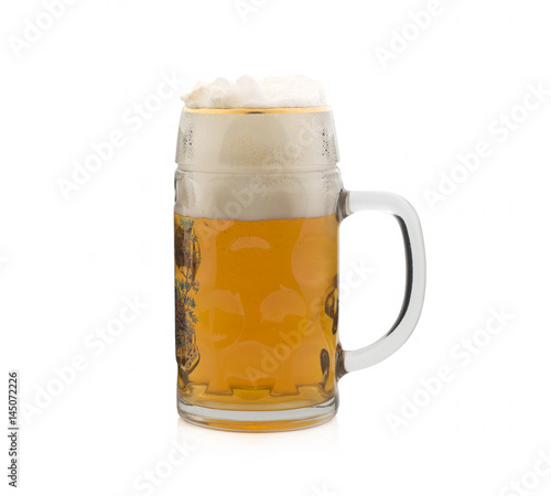 Mug with beer on white background. Isolated