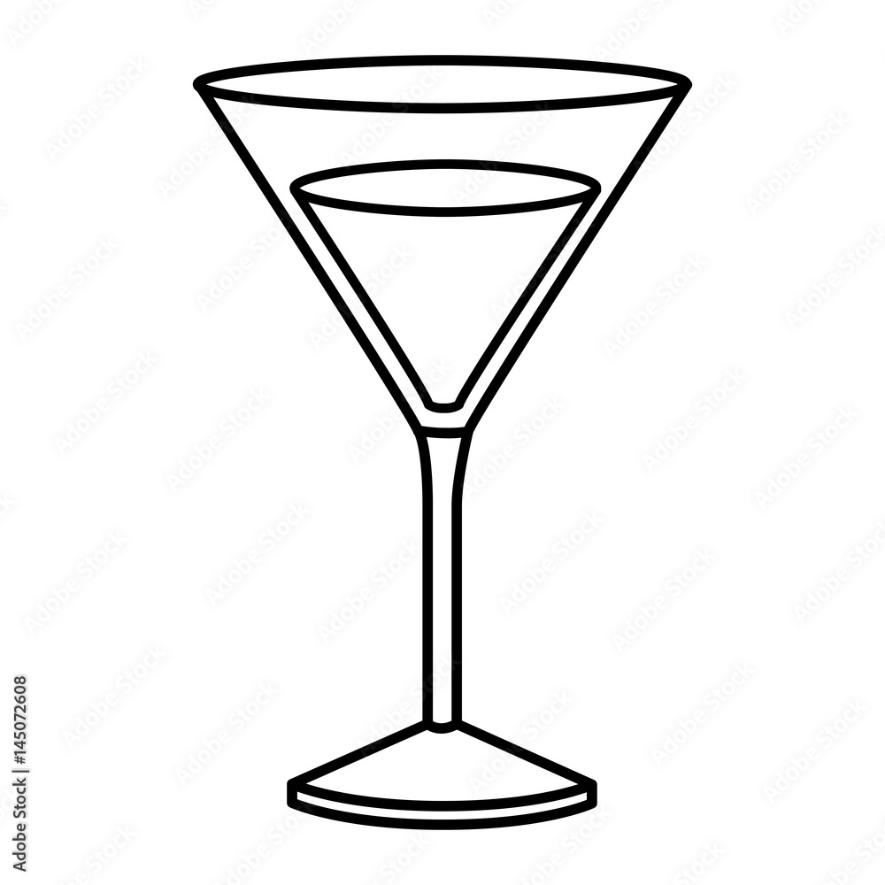 monochrome silhouette of drink cocktail glass vermouth vector illustration monochrome silhouette of drink cocktail glass vermouth vector illustration