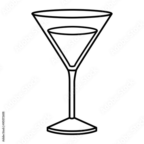 monochrome silhouette of drink cocktail glass vermouth vector illustration