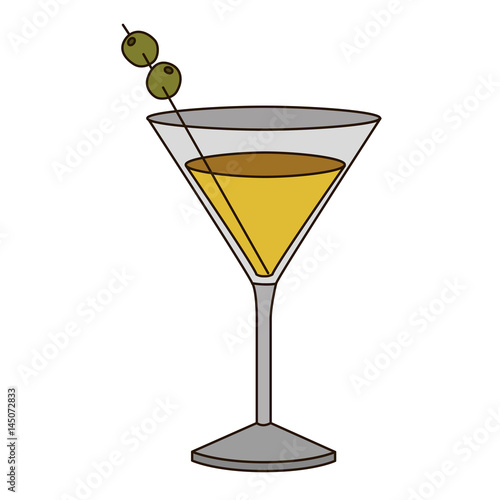 light coloured silhouette of drink cocktail glass vermouth vector illustration