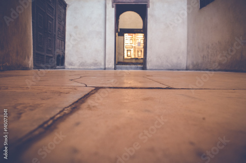 cairo, egypt, april 15, 2017: view of floor with open door inside room at bayt al-suhaymi photo