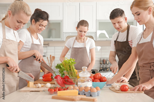 Group of people at cooking classes