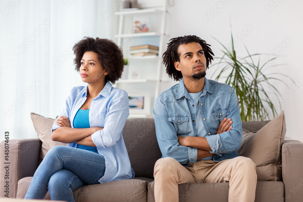 unhappy couple having argument at home unhappy couple having argument at home