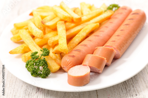 sausage and french fries