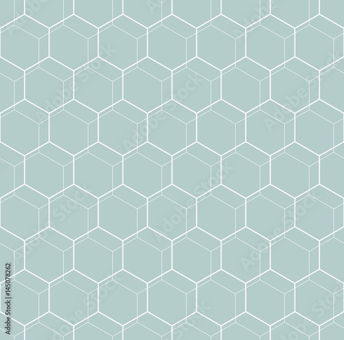 Fototapeta Naklejka Na Ścianę i Meble -  Geometric abstract vector hexagonal background. Geometric modern blue and white ornament. Seamless modern pattern