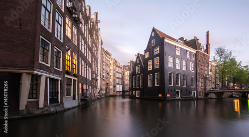 Buildings along the canals in Amsterdam © Nattawit