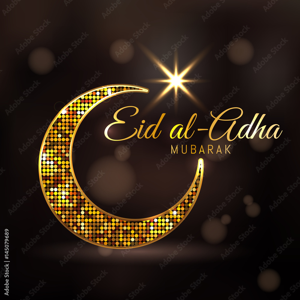 Vecteur Stock Eid-ul-adha mubarak (Feast of the Sacrifice) Golden ...