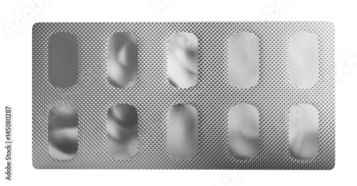Obraz na płótnie Pills Package Blister back side 3D illustration no shadow w salonie