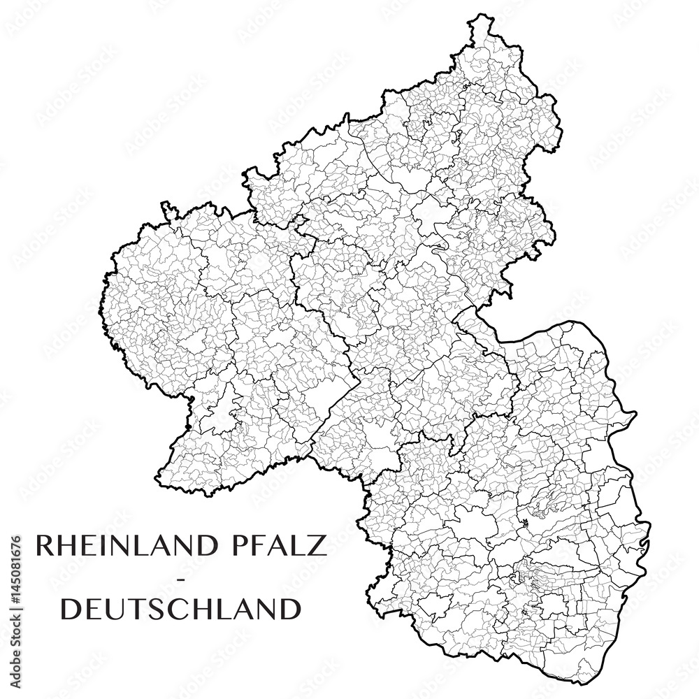 Detailed Map Of Rhineland Palatinate Germany With Separate 1000 F 145081676 JPb9438EzUECjojFM5sgsJgVucq2LIGu 