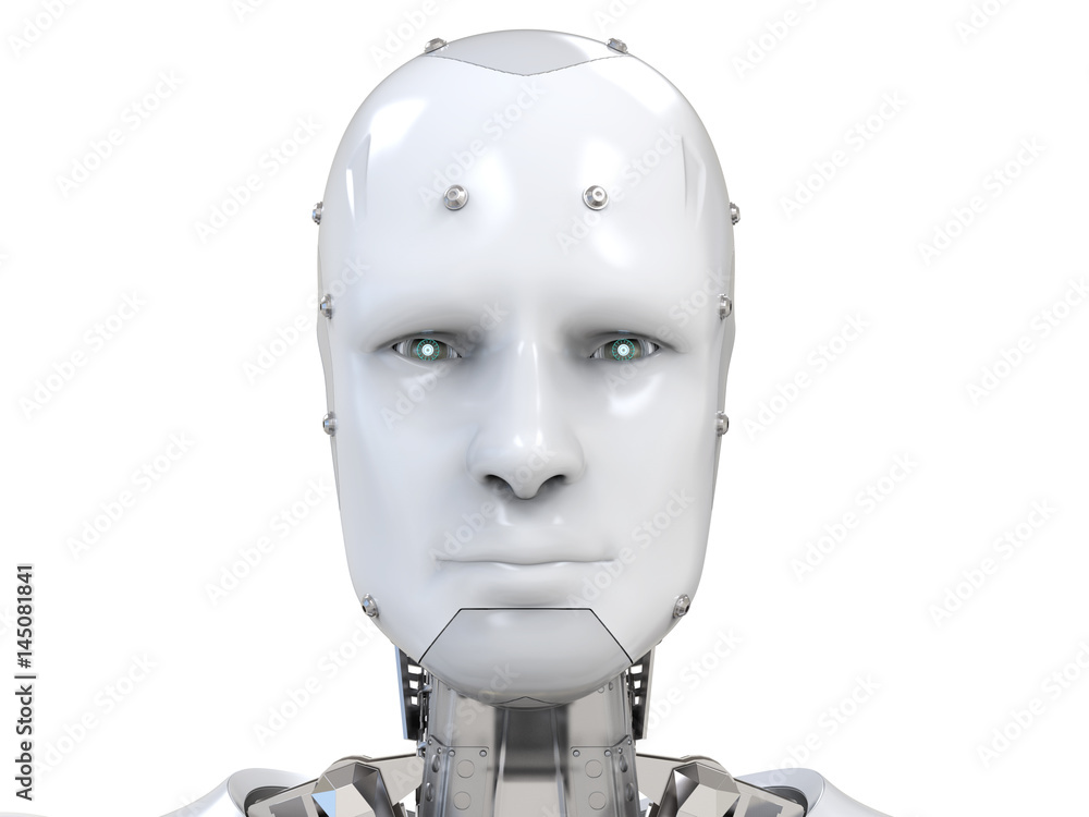 Naklejka premium cyborg face or robot face