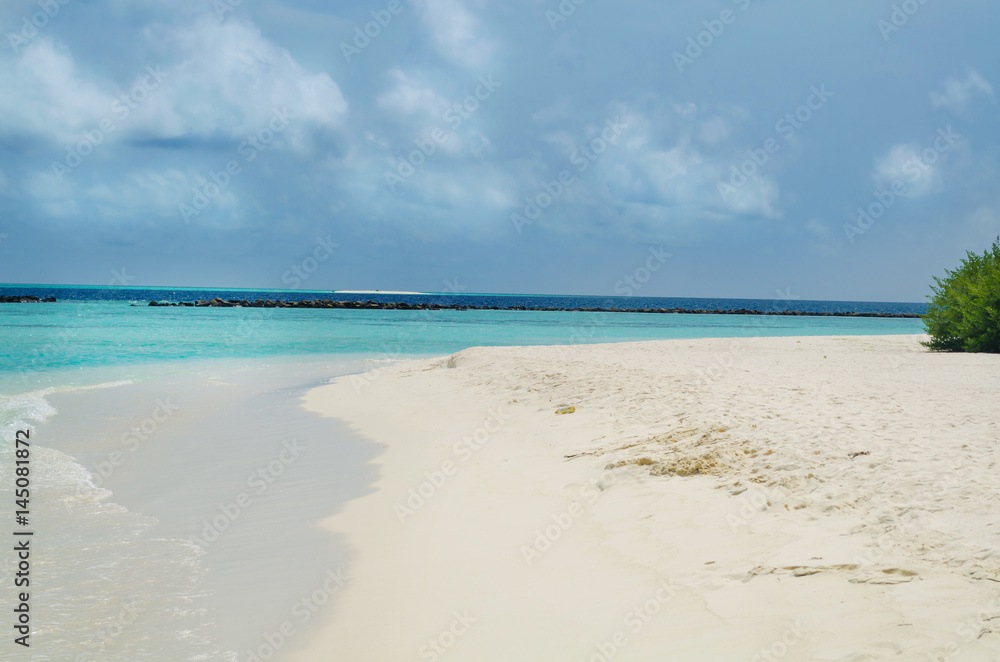 Maldives islands landscape, vacation. Hello summer