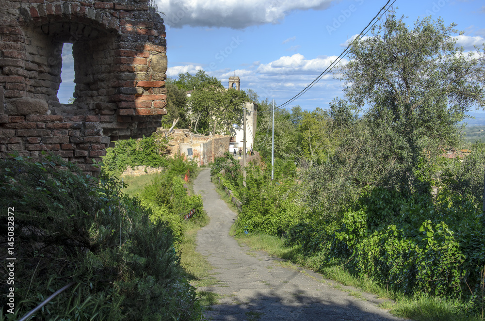 Fototapeta premium Ruderi di Toiano, il paese abbandonato.