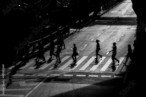 Fényképezés people crosswalk in Bangkok Thailand