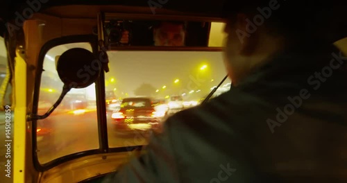 Time Lapse Point of View from an Auto Rickshaw in Delhi