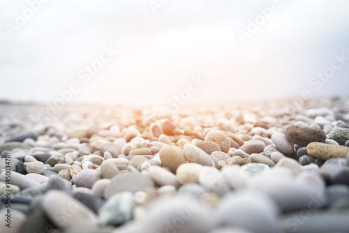 Sea stones close up summer background photo