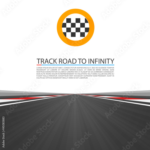 Track road to infinity, Road vector highway, Vector illustration, speedway background.