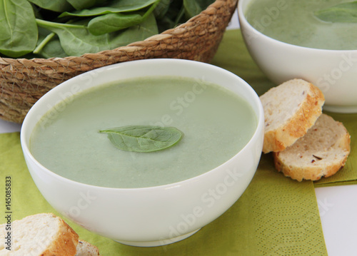 Spinach soup. Spring vegetable soup.