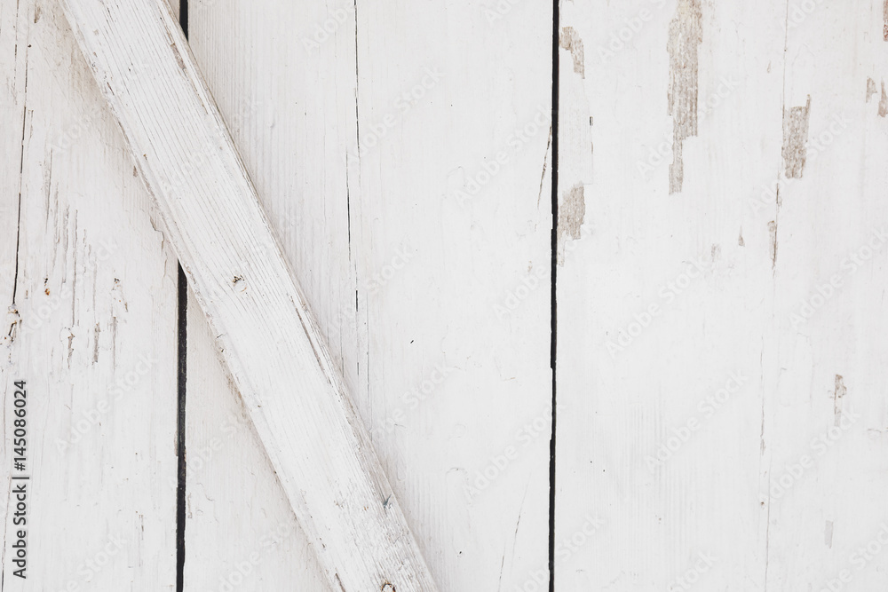 Rustic White Wooden Background, close up