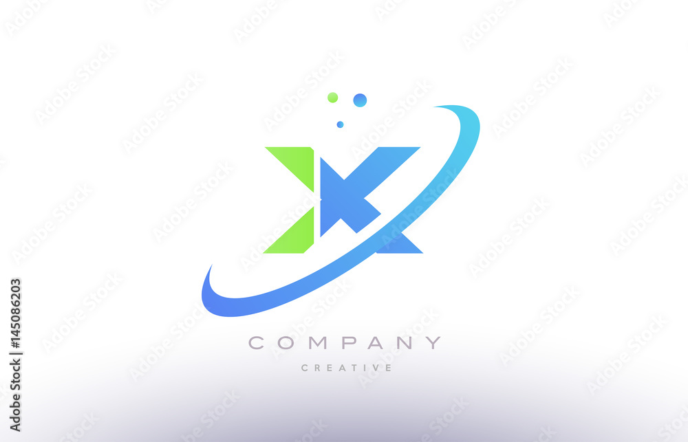 x alphabet green blue swoosh letter logo icon design x alphabet green blue swoosh letter logo icon design