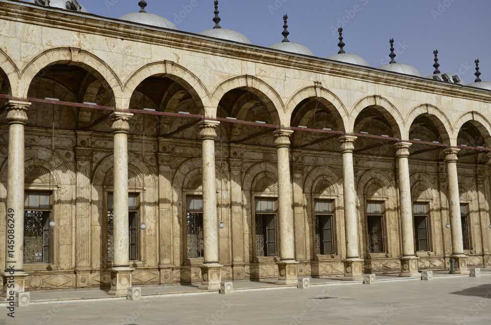 Alabaster-Moschee, Innenhof mit Säulengang, Kairo