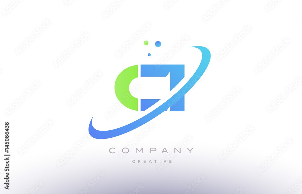 ci c i alphabet green blue swoosh letter logo icon design ci c i alphabet green blue swoosh letter logo icon design