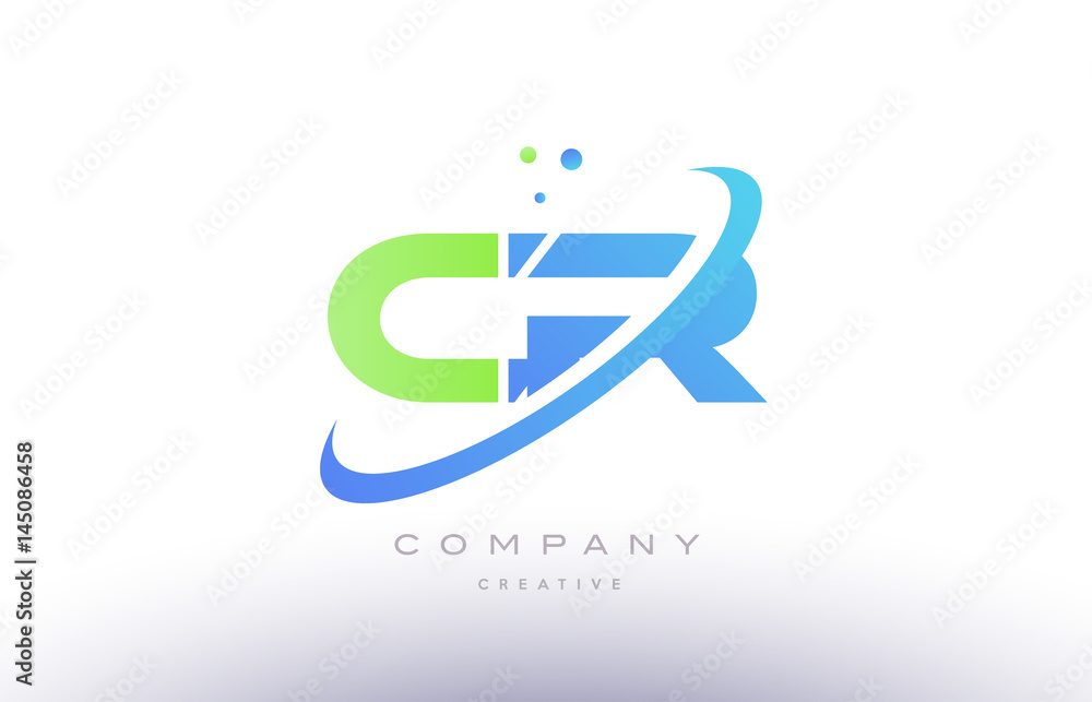cr c r alphabet green blue swoosh letter logo icon design cr c r alphabet green blue swoosh letter logo icon design