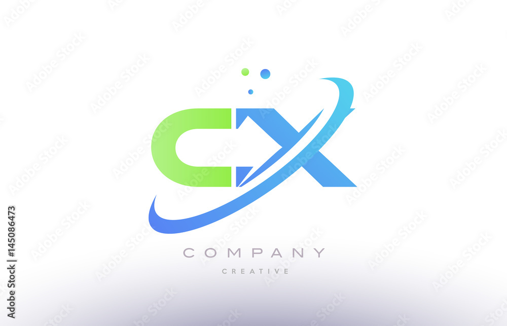 cx c x alphabet green blue swoosh letter logo icon design cx c x alphabet green blue swoosh letter logo icon design