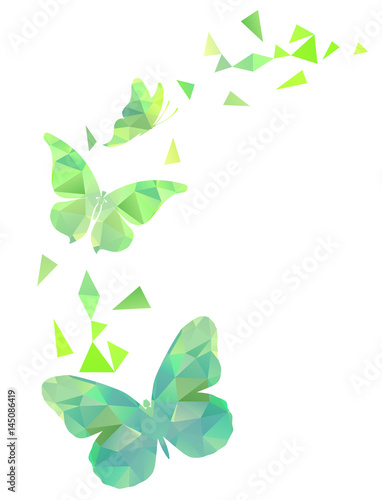 Polygon vector flying butterflies