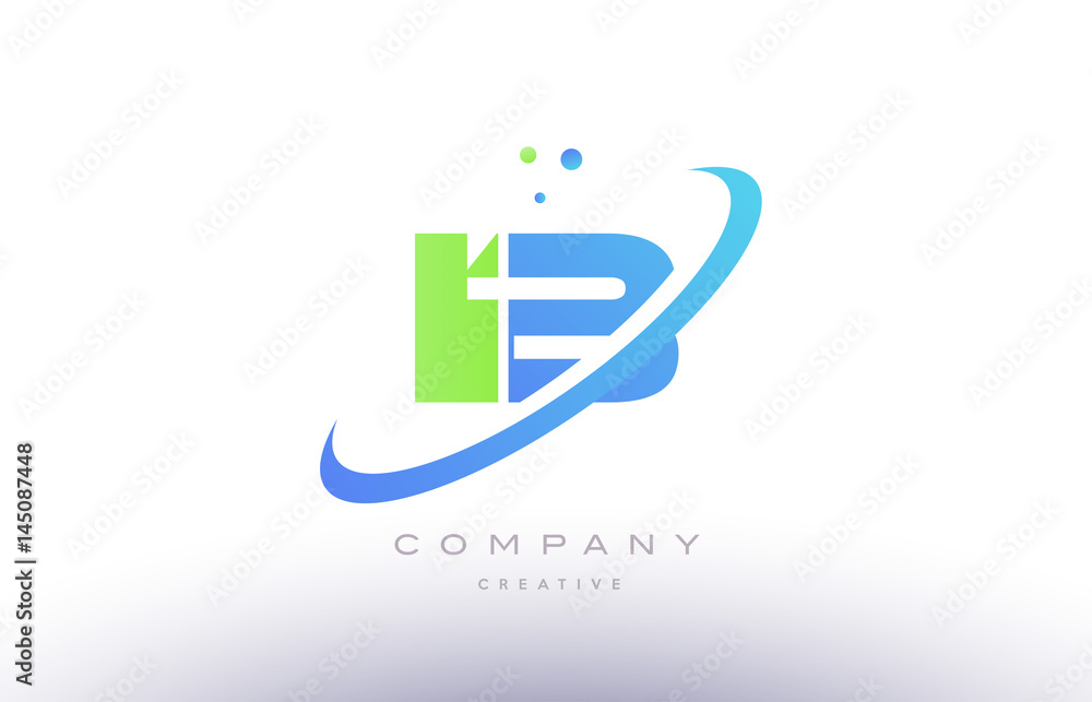 ib i b alphabet green blue swoosh letter logo icon design ib i b alphabet green blue swoosh letter logo icon design