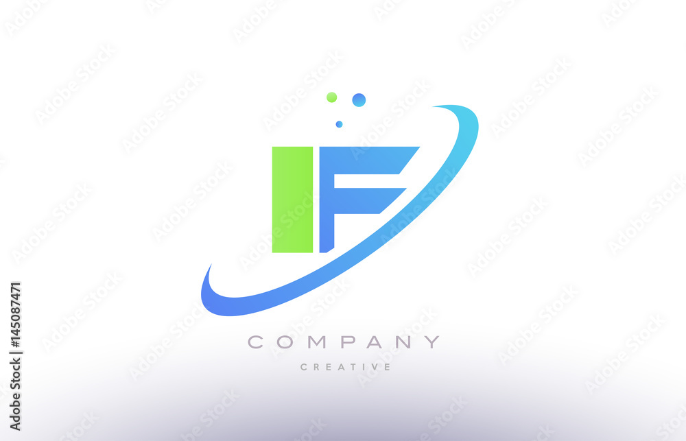 if i f alphabet green blue swoosh letter logo icon design if i f alphabet green blue swoosh letter logo icon design