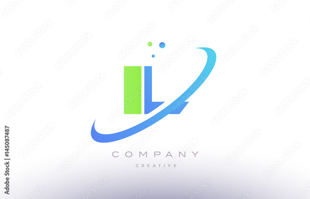 il i l alphabet green blue swoosh letter logo icon design il i l alphabet green blue swoosh letter logo icon design
