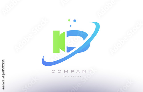 io i o alphabet green blue swoosh letter logo icon design