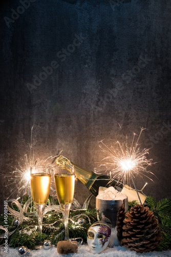 Silvester, Sekt ,Kerzen photo