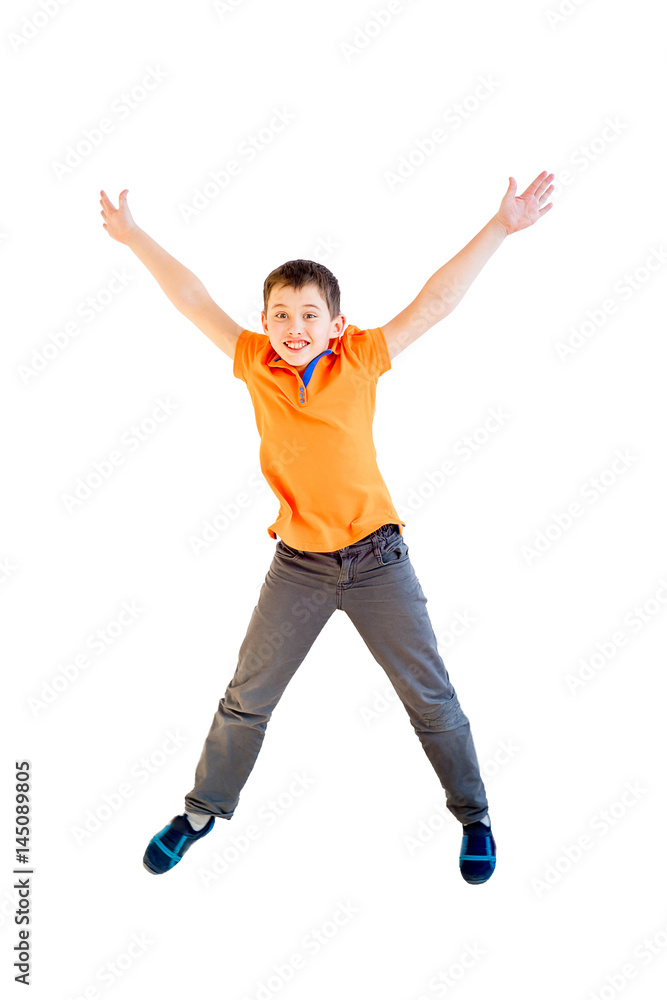 Happy boy jumping Happy boy jumping