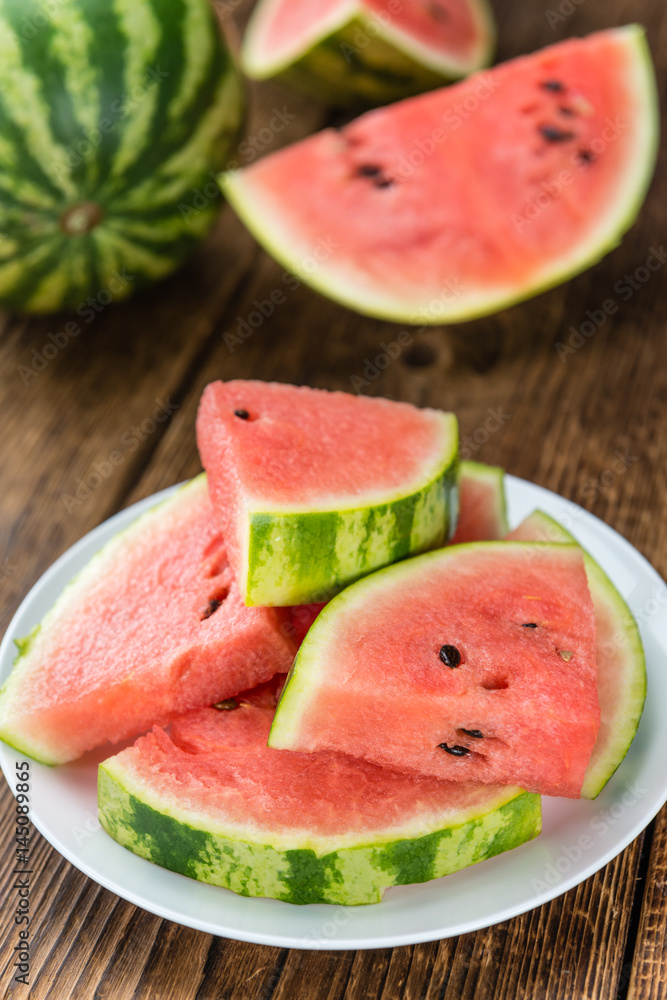 Portion of Fresh Watermelon (selective focus) Portion of Fresh Watermelon (selective focus)