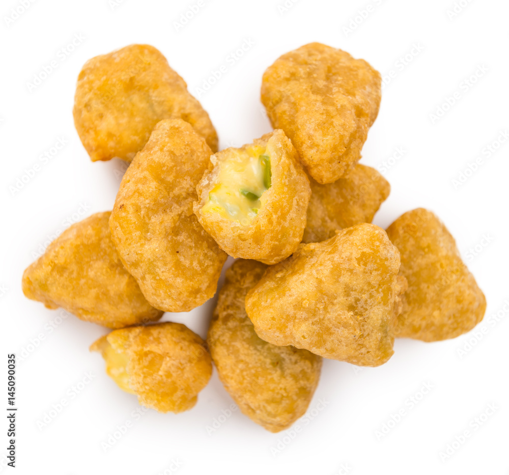 Cheese Nuggets (isolated on white)
