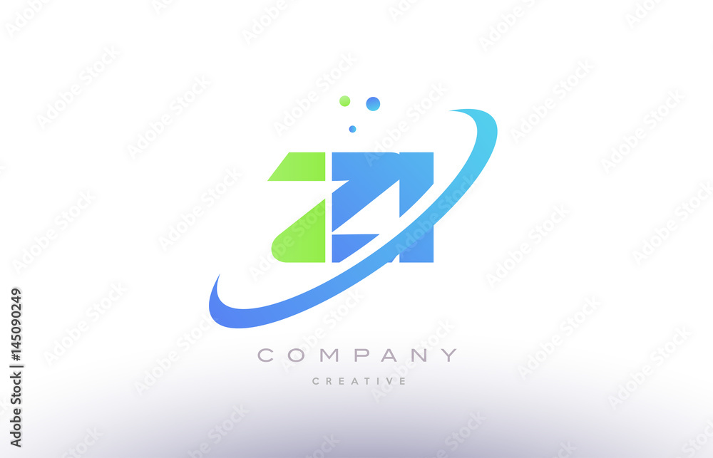zi z i alphabet green blue swoosh letter logo icon design zi z i alphabet green blue swoosh letter logo icon design