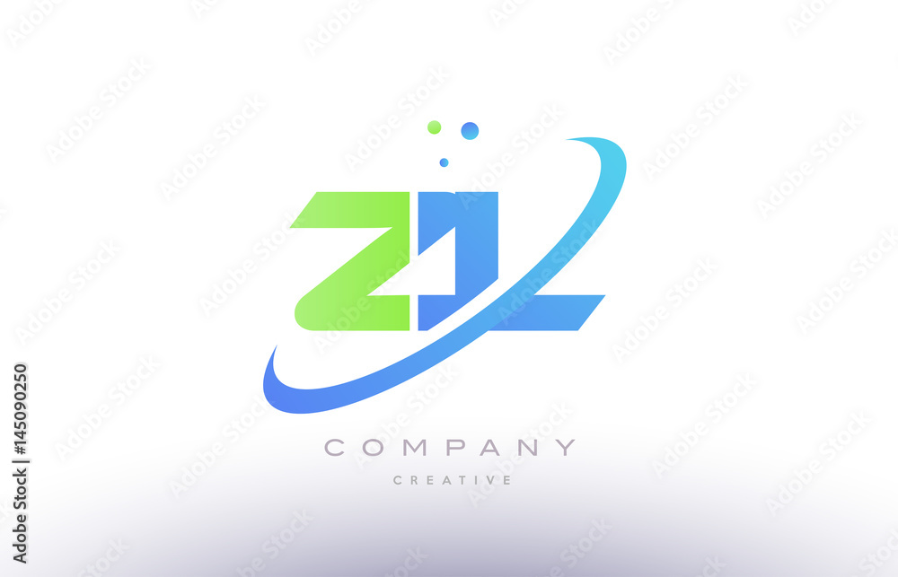 zl z l alphabet green blue swoosh letter logo icon design zl z l alphabet green blue swoosh letter logo icon design