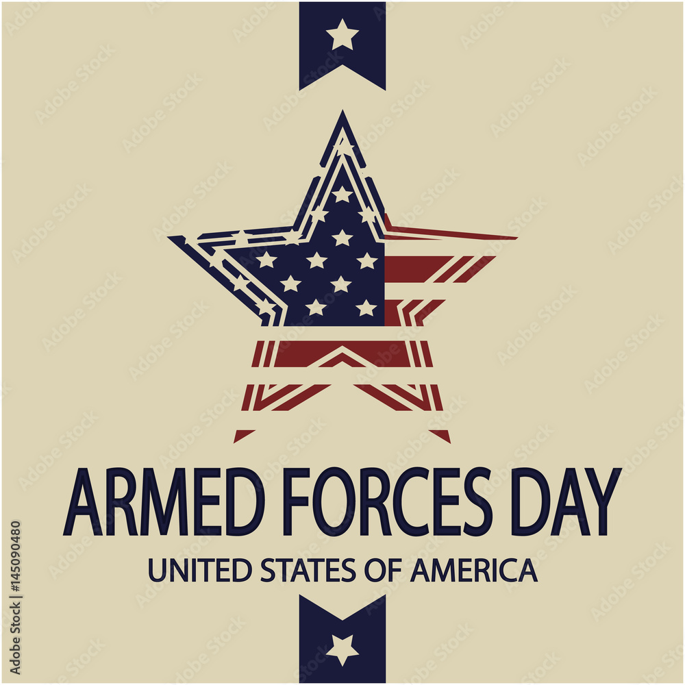 Armed forces day card or background. vector illustration. - obrazy, fototapety, plakaty 
