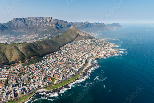 Cape Town aerial shot with focus on Sea Point photo
