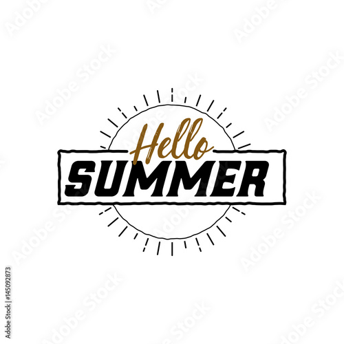 Summer - Handmade template. Isolated vector object logo is a badge for your design