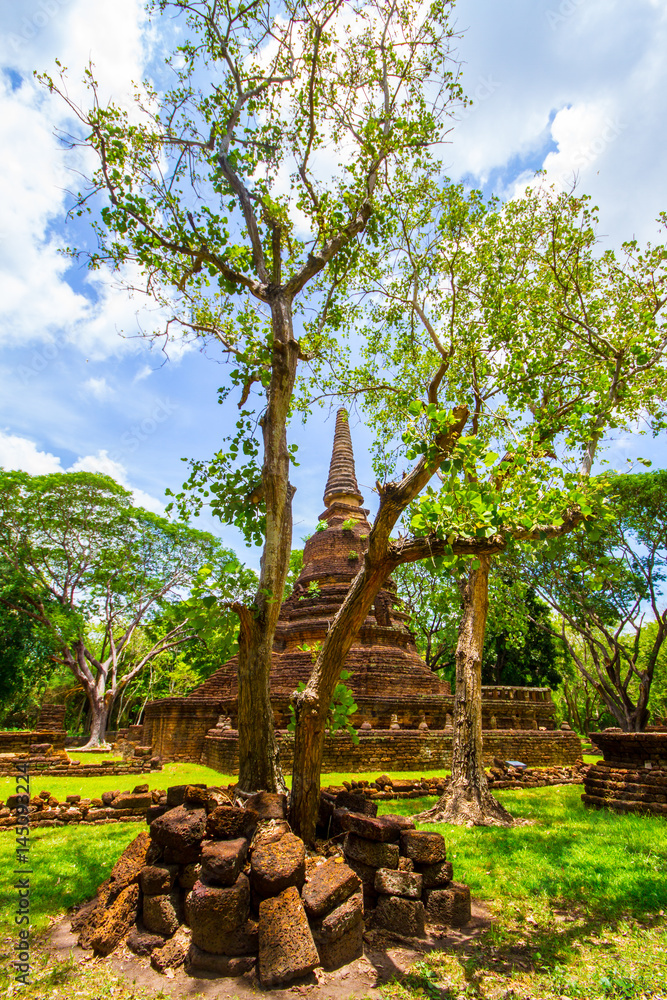 Fototapeta premium Si Satchanalai Historical Park in Sukhothai Province Thailand. It's one of the most historical parks in Thailand