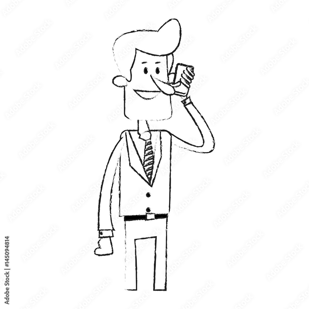 businessman making cellphone call icon image vector illustration design businessman making cellphone call icon image vector illustration design