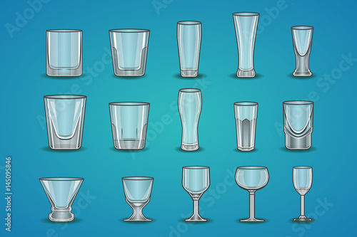 Big vector set of stemware