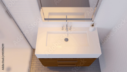 Modern bathroom. 3D rendering